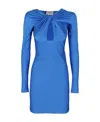 Coperni Twisted Cut-out Jersey Dress In Blue
