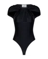 Coperni Twisted Pleted And Hollowed Out One-piece Tights In Black