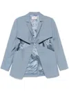 Coperni Twisted Cut-out Blazer In Blue