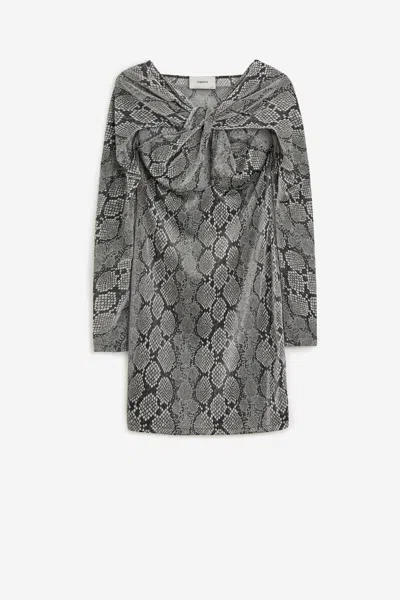 Coperni Twisted Cut Out Dress In Pri Print Snake