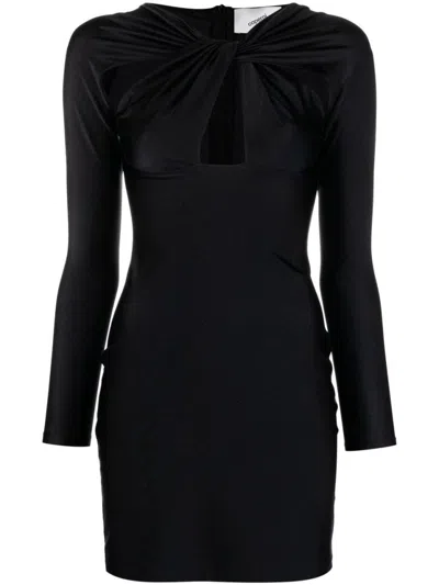 Coperni Twisted Cut-out Jersey Dress In Black