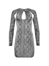Coperni Twisted Cut-out Jersey Dress Snake Print In Black