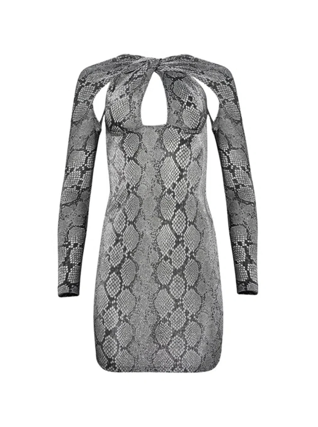 Coperni Twisted Cut-out Jersey Dress Snake Print In Black | ModeSens