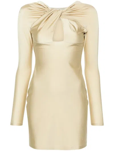 COPERNI TWISTED CUT-OUT JERSEY DRESS WOMAN BEIGE IN POLYAMIDE