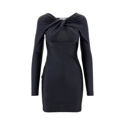 Coperni Twisted Cut-out Mini Dress In Black