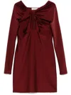 Coperni Burgundy Twisted Cut-out Jersey Minidress In Red