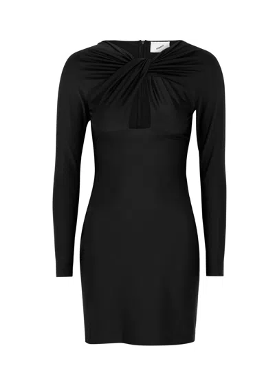 Coperni Twisted Cut-out Stretch-jersey Mini Dress In Black
