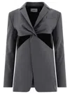 Coperni Tailored Jacket With Twisted Cut-out Detail In Grey