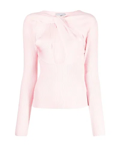 Coperni Cut Out-detail Ribbed Jumper In Pink