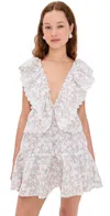 Coperni Twisted Princess Dress Print Flowers White In Gray