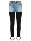 Coperni Layered Denim Shorts With Ribbed Leggings And Secure Fit In Black