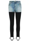 Coperni Layered Denim Shorts With Ribbed Leggings And Secure Fit In Black