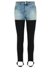 Coperni Layered Denim Shorts With Ribbed Leggings And Secure Fit In Black