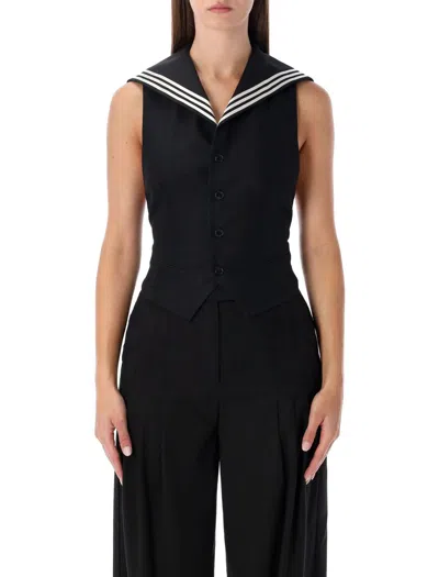 Coperni Tailored Vest Sailor Collar In Animal Print
