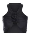 Coperni Flower-motif Stretch-jersey Top In Black