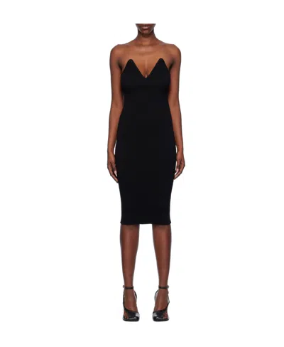 Coperni V-collar Strapless Dress In Black