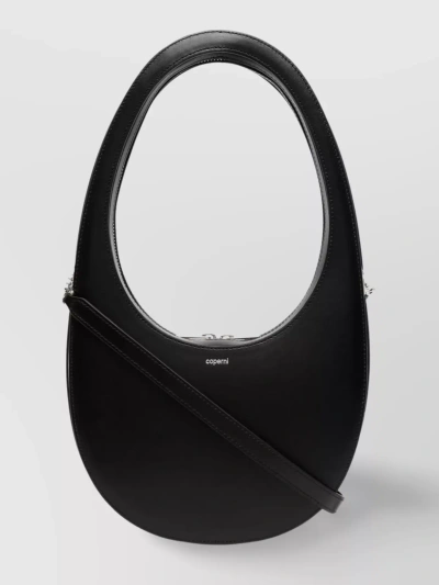 Coperni Versatile Leather Shoulder Bag With Adjustable Strap In Black