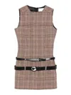 Coperni Multibelt Sleeveless Sheath Dress In Brown