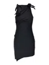 Coperni Asymmetrical Flower Mini Dress Woman Black