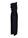 Coperni Black Crystal-embellished Asymmetric Flower Maxi Dress