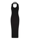 Coperni Stretch Viscose Halter Neckline Midi Dress In Black