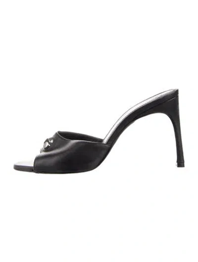 Pre-owned Coperni Vinyl Studded Accents Mules In Black