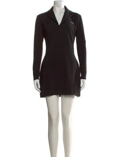 Pre-owned Coperni Virgin Wool Mini Dress In Black