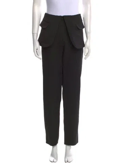 Pre-owned Coperni Virgin Wool Straight Leg Pants In Black