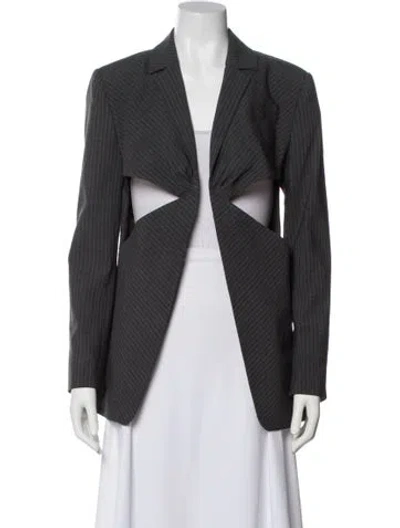 Pre-owned Coperni Virgin Wool Striped Blazer In Blue