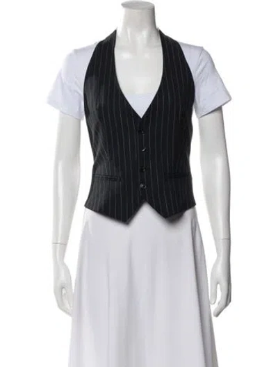 Pre-owned Coperni Virgin Wool Striped Vest W/ Tags In Black