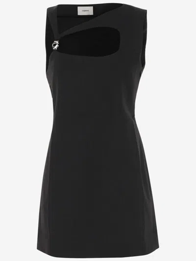 Coperni Viscose Blend Dress With Logo In Black