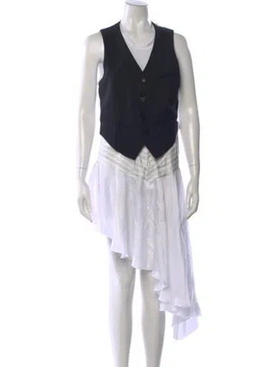 Pre-owned Coperni V-neck Long Dress In Black