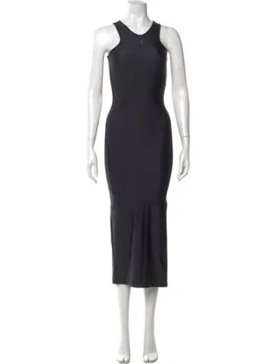Pre-owned Coperni V-neck Long Dress In Blue