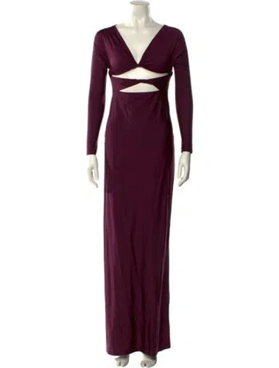 Pre-owned Coperni V-neck Long Dress In Purple