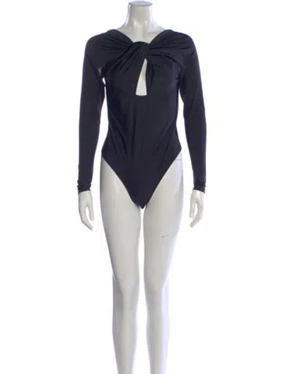 Pre-owned Coperni V-neck Long Sleeve Bodysuit In Blue