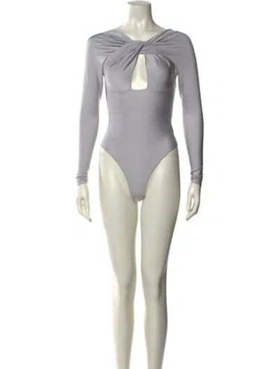 Pre-owned Coperni V-neck Long Sleeve Bodysuit In Purple