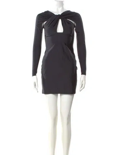 Pre-owned Coperni V-neck Mini Dress In Gray