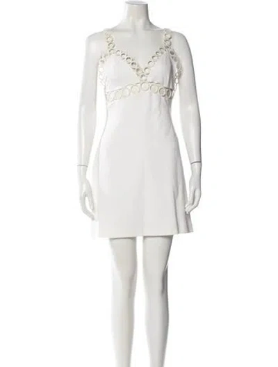 Pre-owned Coperni V-neck Mini Dress W/ Tags In White
