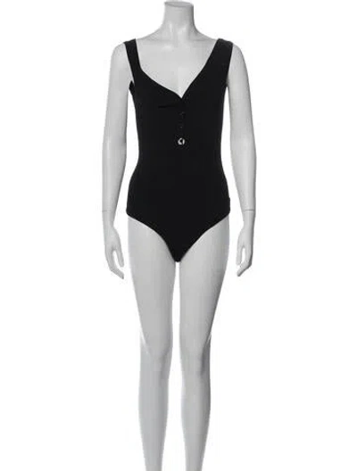 Pre-owned Coperni V-neck Sleeveless Bodysuit In Black