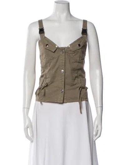 Pre-owned Coperni V-neck Sleeveless Top W/ Tags In Green