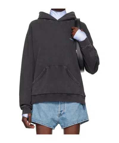 Coperni Washed Logo Hooded Hooded Hoodie In Black