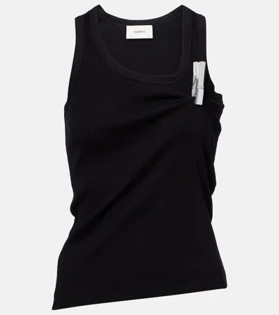 Coperni Washing Clip Cotton Jersey Tank Top In Black Telly