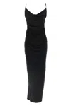 Coperni Stretch Jersey Maxi Dress With Decorative Clips In Black
