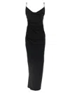 Coperni Stretch Jersey Maxi Dress With Decorative Clips In Black
