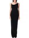 Coperni Knee Length Dress Cowl Neck In Black
