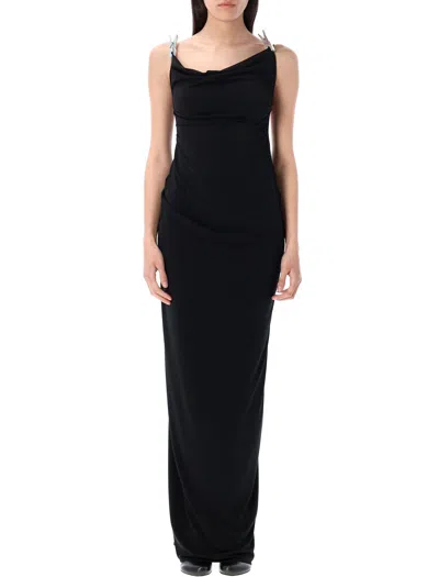 Coperni Knee Length Dress Cowl Neck In Black