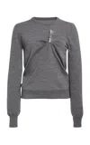 Coperni Washing Clip Knit Crewneck Sweater In Grey