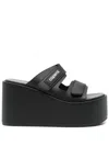 Coperni Black Wedges With Logo Patch On The Front And Touch-strap Closure In Black