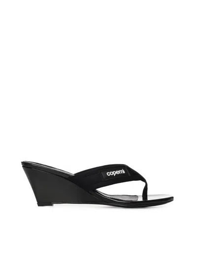 Coperni Wedge Flip-flop Sandals With Logo In Black
