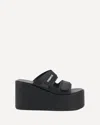 Coperni Black Wedges With Logo Patch On The Front And Touch-strap Closure